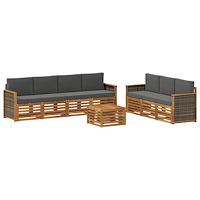 vidaXL Soffgrupper med kudde 8 pcs Massivt Akaciaträ
