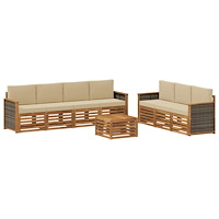 vidaXL Soffgrupper med kudde 8 pcs Massivt Akaciaträ