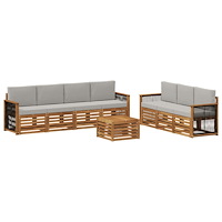 vidaXL Soffgrupper med kudde 8 pcs Massivt Akaciaträ
