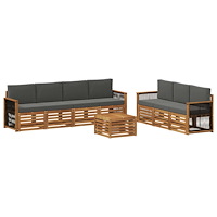 vidaXL Soffgrupper med kudde 8 pcs Massivt Akaciaträ