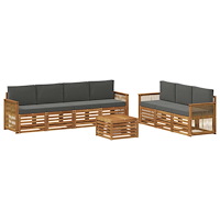 vidaXL Soffgrupper med kudde 8 pcs Massivt Akaciaträ