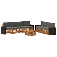 vidaXL Soffgrupper med kudde 8 pcs Massivt Akaciaträ