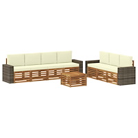 vidaXL Soffgrupper med kudde 8 pcs Massivt Akaciaträ