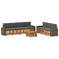 vidaXL Soffgrupper med kudde 8 pcs Massivt Akaciaträ