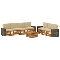 vidaXL Soffgrupper med kudde 8 pcs Massivt Akaciaträ
