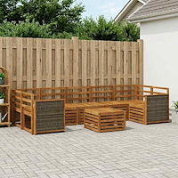 vidaXL Utomhussoffset 8 pcs Naturlig Massivt Akaciaträ