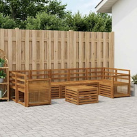 vidaXL Utomhussoffset 8 pcs Naturlig Massivt Akaciaträ