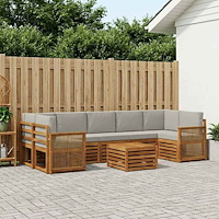 vidaXL Utomhussoffset 8 pcs Naturlig och ljusgrå Massivt Akaciaträ