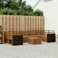 vidaXL Utomhussoffset 8 pcs Naturlig Massivt Akaciaträ