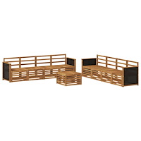 vidaXL Soffgrupper 9 pcs Massivt Akaciaträ