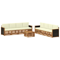 vidaXL Soffgrupper med kudde 9 pcs Massivt Akaciaträ