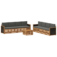 vidaXL Soffgrupper med kudde 9 pcs Massivt Akaciaträ
