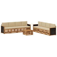 vidaXL Soffgrupper med kudde 9 pcs Massivt Akaciaträ