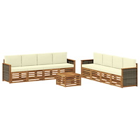 vidaXL Soffgrupper med kudde 9 pcs Massivt Akaciaträ
