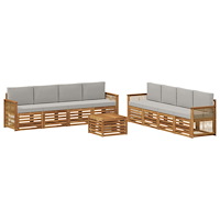 vidaXL Soffgrupper med kudde 9 pcs Massivt Akaciaträ