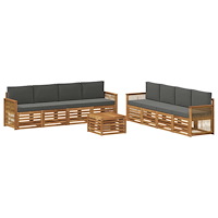 vidaXL Soffgrupper med kudde 9 pcs Massivt Akaciaträ