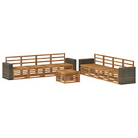 vidaXL Soffgrupper 9 pcs Massivt Akaciaträ
