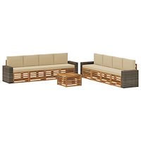 vidaXL Soffgrupper med kudde 9 pcs Massivt Akaciaträ