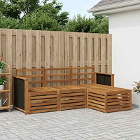 vidaXL Utomhussoffset 4 pcs Naturlig