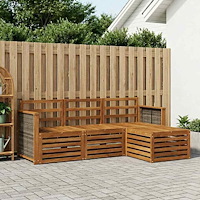 vidaXL Utomhussoffset 4 pcs Naturlig