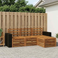 vidaXL Utomhussoffset 4 pcs Naturlig