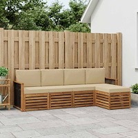 vidaXL Utomhussoffset med kudde 5 pcs Naturlig och Beige