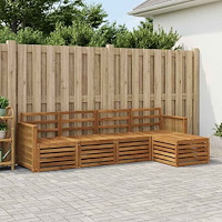 vidaXL Utomhussoffset 5 pcs Naturlig