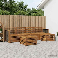 vidaXL Utomhussoffset 6 pcs Naturlig