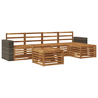 vidaXL Utomhussoffset 6 pcs Naturlig