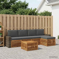 vidaXL Utomhussoffset 6 pcs Naturlig och Antracit