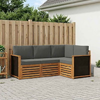 vidaXL Soffgrupper med kudde 4 pcs Massivt Akaciaträ