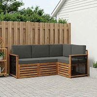 vidaXL Soffgrupper med kudde 4 pcs Massivt Akaciaträ
