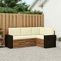 vidaXL Soffgrupper med kudde 4 pcs Massivt Akaciaträ