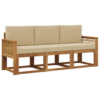vidaXL Utomhussoffset 3 pcs Naturlig och Beige Polyester