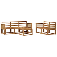 vidaXL Utomhussoffset 6 pcs Naturlig Massivt Akaciaträ
