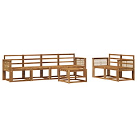 vidaXL Utomhussoffset 7 pcs Naturlig Massivt Akaciaträ