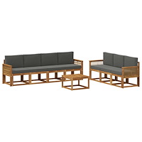 vidaXL Utomhussoffset 8 pcs Naturlig och Antracit Polyester