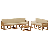 vidaXL Utomhussoffset 8 pcs Naturlig och Beige Polyester