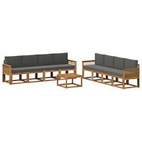 vidaXL Utomhussoffset 9 pcs Naturlig och Antracit Polyester