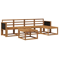 vidaXL Utomhussoffset 6 pcs Naturlig Massivt Akaciaträ