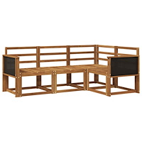 vidaXL Utomhussoffset 4 pcs Naturlig Massivt Akaciaträ