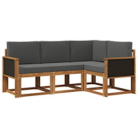 vidaXL Utomhussoffset 4 pcs Naturlig och Antracit Polyester