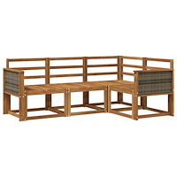 vidaXL Utomhussoffset 4 pcs Naturlig Massivt Akaciaträ