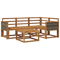 vidaXL Utomhussoffset 5 pcs Naturlig Massivt Akaciaträ