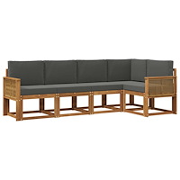 vidaXL Utomhussoffset 5 pcs Naturlig och Antracit Polyester