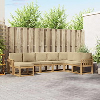 vidaXL Utomhussoffset med kudde 8 pcs Vit och Beige