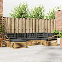 vidaXL Utomhussoffset med kudde 6 pcs Vit och antracit Polyester
