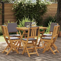 vidaXL Utemöbler Bistro Stolar med kudde 6 pcs Mörkgrå 38 x 46 x 85 cm