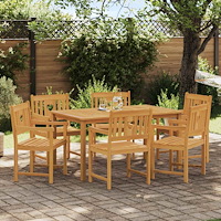 vidaXL Utomhusbänk 6 pcs Naturlig 56 x 55,5 x 90 cm Massivt Akaciaträ