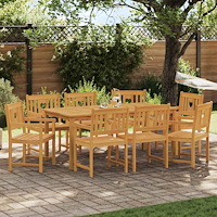 vidaXL Utomhusbänk 8 pcs Naturlig 56 x 55,5 x 90 cm Massivt Akaciaträ